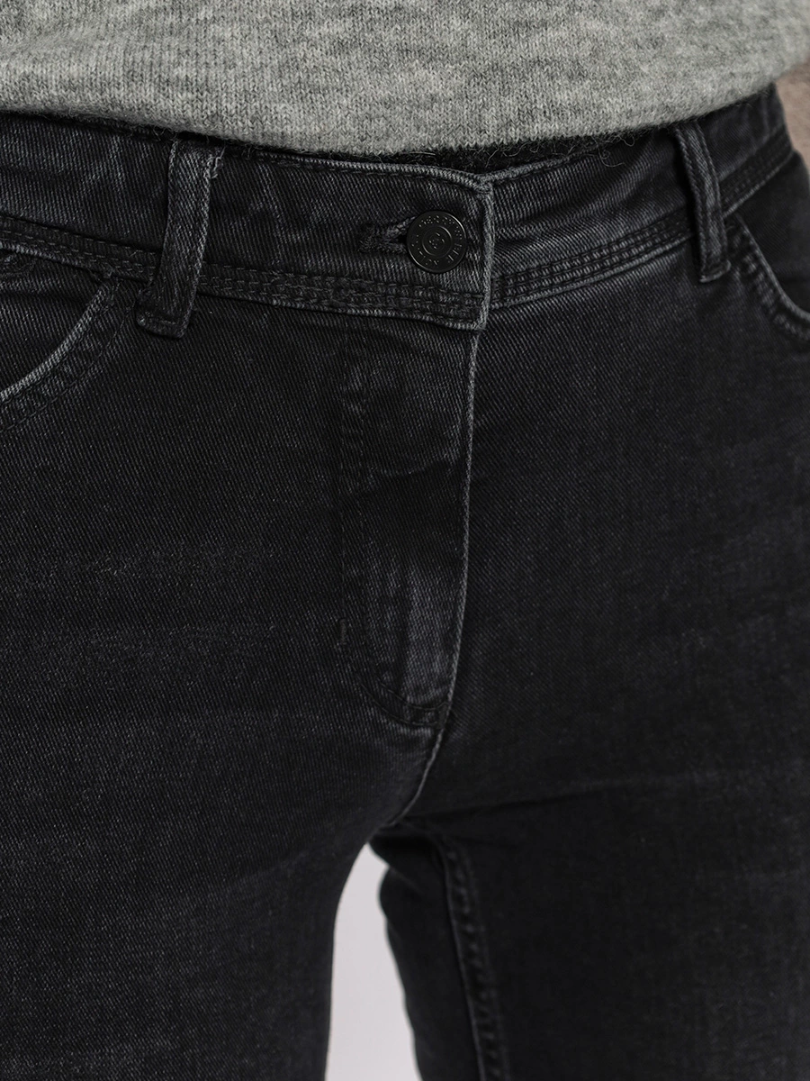 Черные укороченные джинсы стрейч
